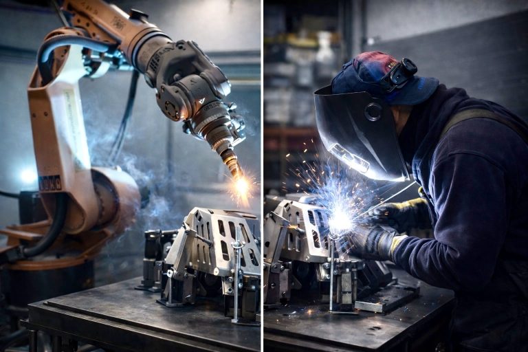 Proceso de soldadura robotizada industrial en estructuras metálicas soldadura robotizada industrial
soldadura manual para piezas metálicas
proceso de soldadura industrial robotizada